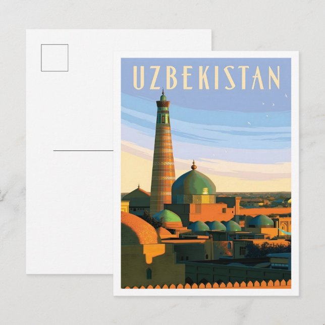 Postal Uzbekistán Viajes Antiguos  (Anverso / Reverso)