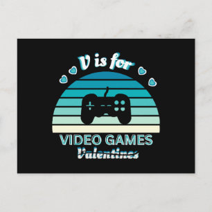 Postal V de Videojuegos No de San Valentín - Divertido Re
