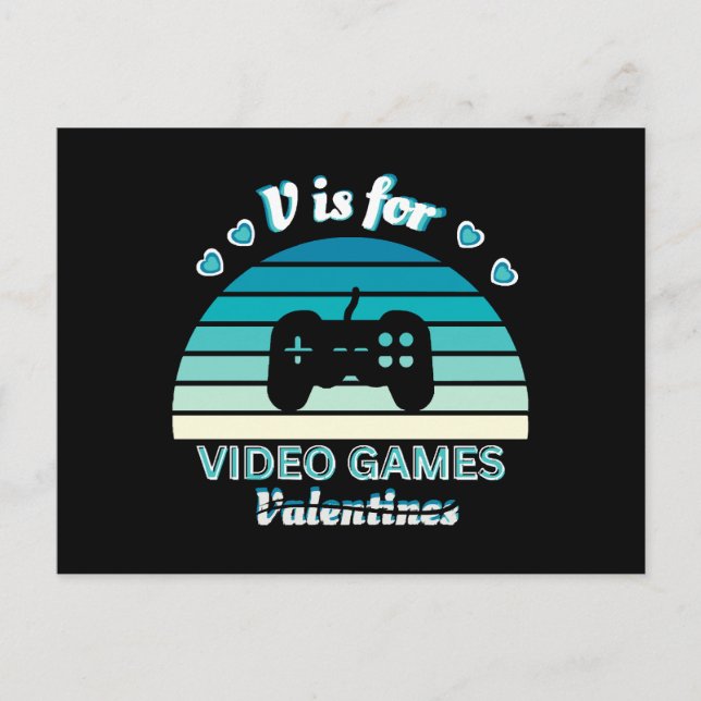 Postal V de Videojuegos No de San Valentín - Divertido Re (Anverso)