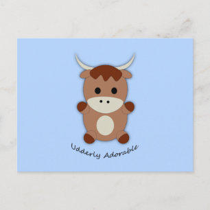 Postal Vaca adorable y desordenada