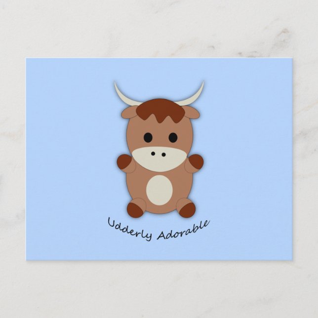 Postal Vaca adorable y desordenada (Anverso)