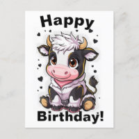 Vaca caricaturista con grandes ojos expresivos