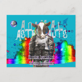 Postal Vaca de astronautas animales