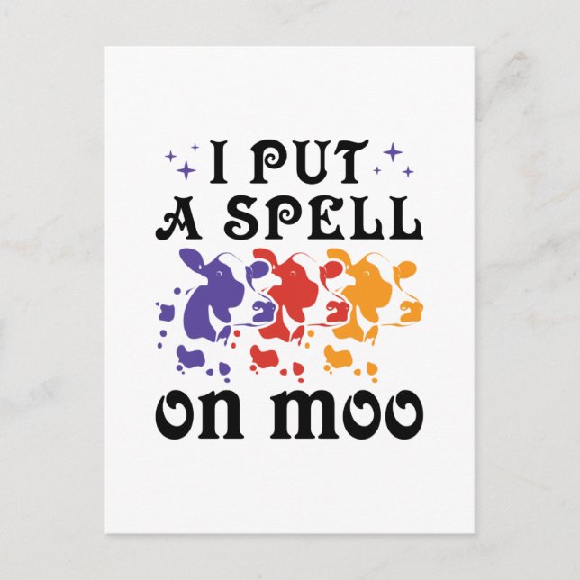 Postal Vaca de Halloween pongo un toque en el humor (Anverso)