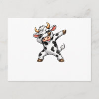 Vaca divertida haciendo dab, vaca linda de granja
