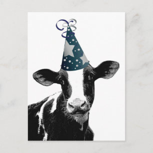 Postal Vaca fiesta - Celebración al estilo lácteo