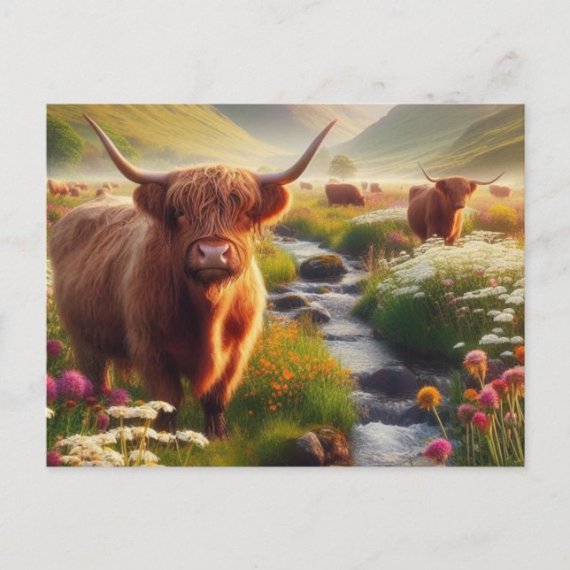 Postal Vaca Highland (Anverso)
