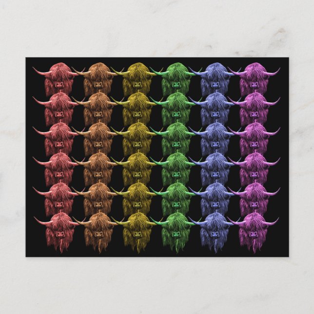 Postal Vaca Highland de Escocia (Anverso)