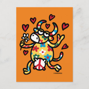 Postal Vaca Hippy