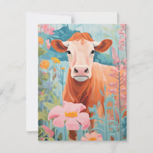 Postal Vaca linda y feliz