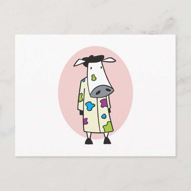 Postal Vaca pintora de artistas (Anverso)