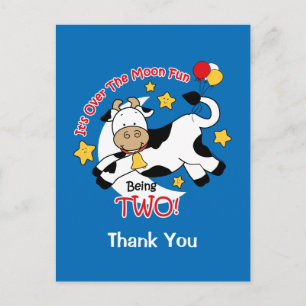 Postal Vaca por la luna, segundo cumpleaños gracias