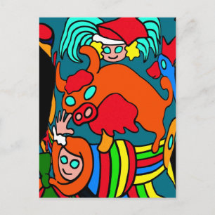 Postal Vaca/toro y Chicas Personalizado de niños