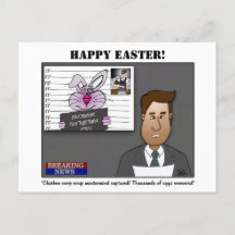 Postal vacacional de Pascua con el golpe de policí