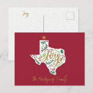 Postal Vacaciones de alegría roja deja forma a Texas