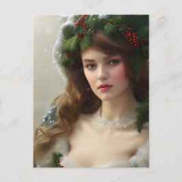 Postal Vacaciones de Belleza de Invierno de época