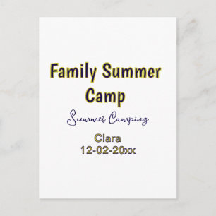 Postal Vacaciones de camping familiar personalizadas agre