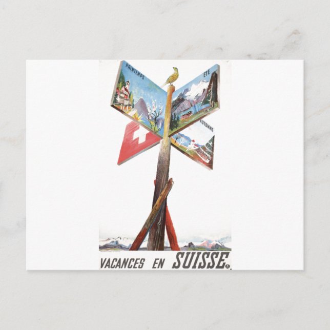 Postal Vacaciones de cosecha en Suiza (Anverso)