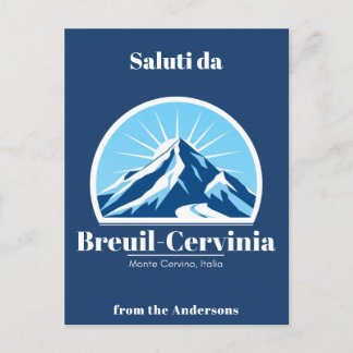 Postal Vacaciones de esquí de Breuil-Cervinia Monte Cervi