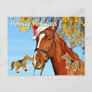 Postal Vacaciones de Howdy - Navidades de caballos de Per