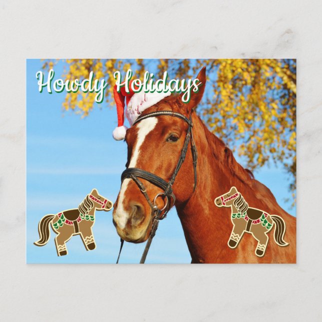 Postal Vacaciones de Howdy - Navidades de caballos de Per (Anverso)