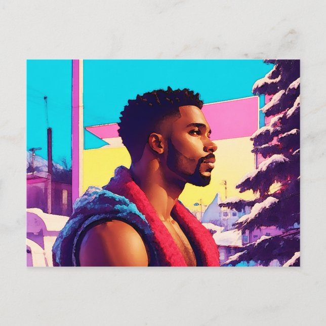 Postal Vacaciones de invierno de Hunk 01 (Anverso)