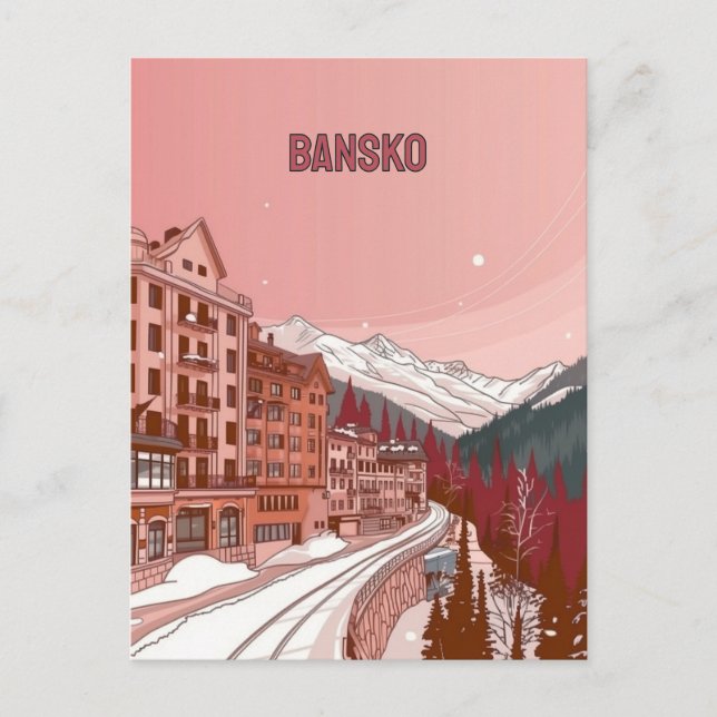 Postal Vacaciones de invierno en Bansko (Anverso)