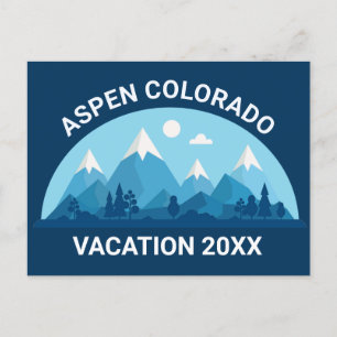 Postal Vacaciones de la ciudad de personalizado para esqu