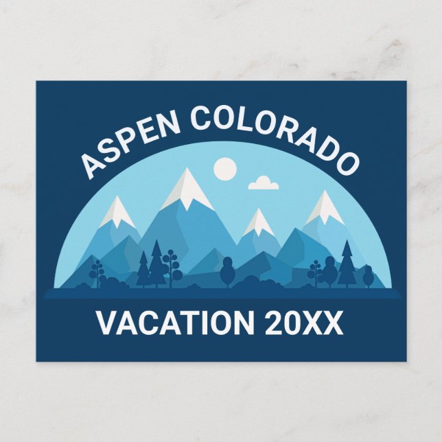 Postal Vacaciones de la ciudad de personalizado para esqu (Anverso)