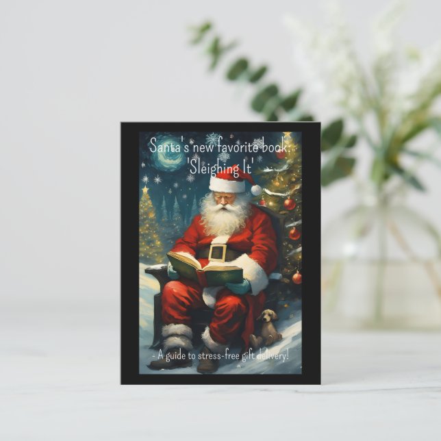 Postal Vacaciones de Navidades de citas divertidas del li (Anverso de pie)