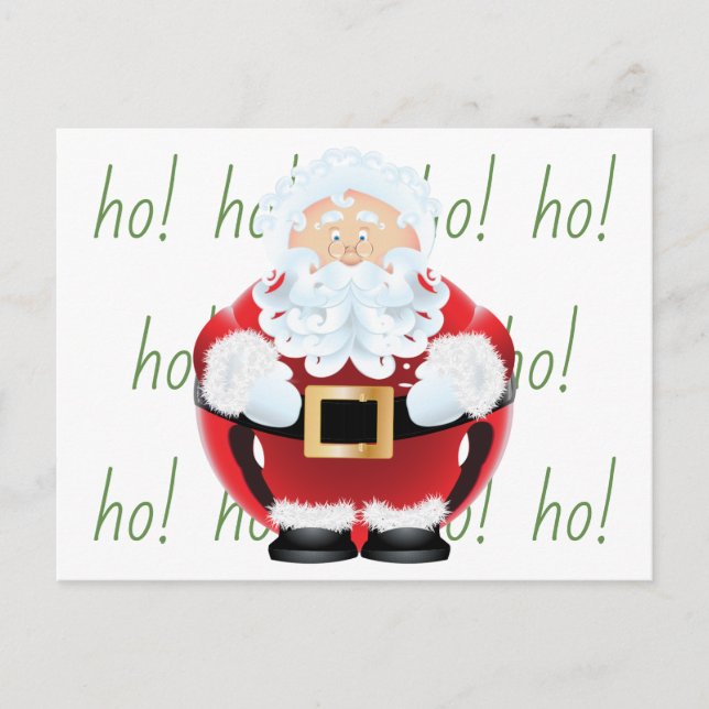 Postal Vacaciones de Navidades de Santa Claus simples (Anverso)