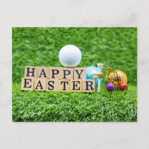 Postal Vacaciones de Pascua de Golf con pelota de golf so