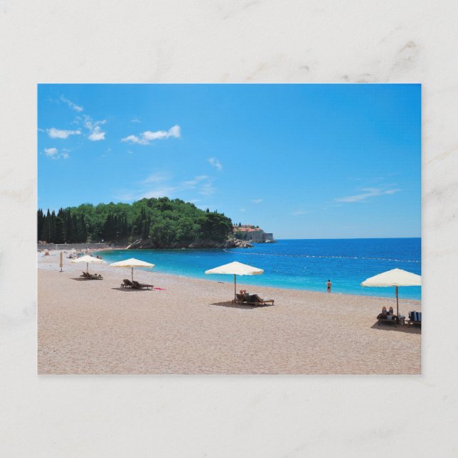 Postal Vacaciones de playa en Montenegro Postcard (Anverso)