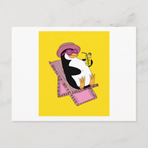 Postal Vacaciones de verano del Pingüino