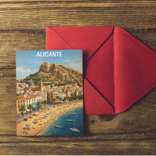 Postal Vacaciones de viaje vintage Alicante España