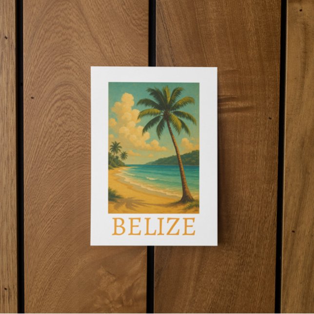 Postal Vacaciones del Caribe en la playa tropical de Beli (Tropical Belize Beach Caribbean Vacation Postcard)