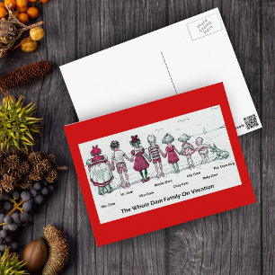 Postal Vacaciones divertidas de playa familiar en Victori