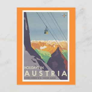 Postal Vacaciones en Austria Montañas Viajes de época