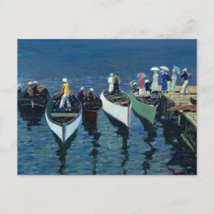 Postal Vacaciones en el Hudson George Luks