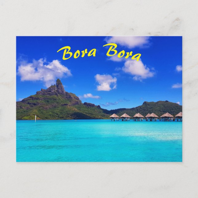 Postal Vacaciones en Isla Escénica de Bora Bora Tropical (Anverso)