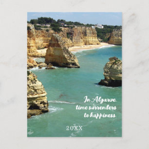 Postal Vacaciones en la playa de Algarve en Portugal
