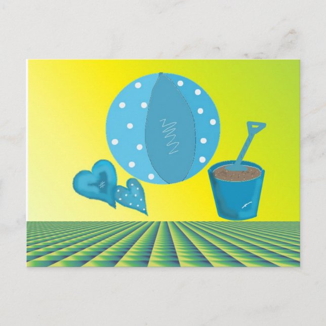 Postal Vacaciones en la playa de verano (Anverso)