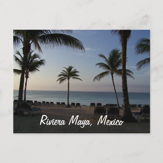 Postal Vacaciones en la playa Riviera Maya Cancun México (Anverso)