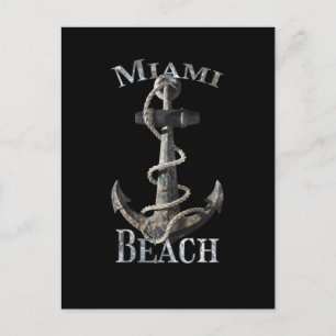Postal Vacaciones en Miami Beach Florida Ancla Náutica Ve