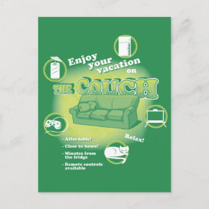 Postal Vacaciones en sofá
