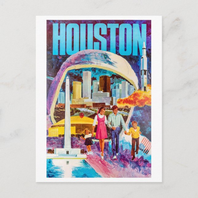 Postal Vacaciones familiares en la ciudad de Houston, Tex (Anverso)