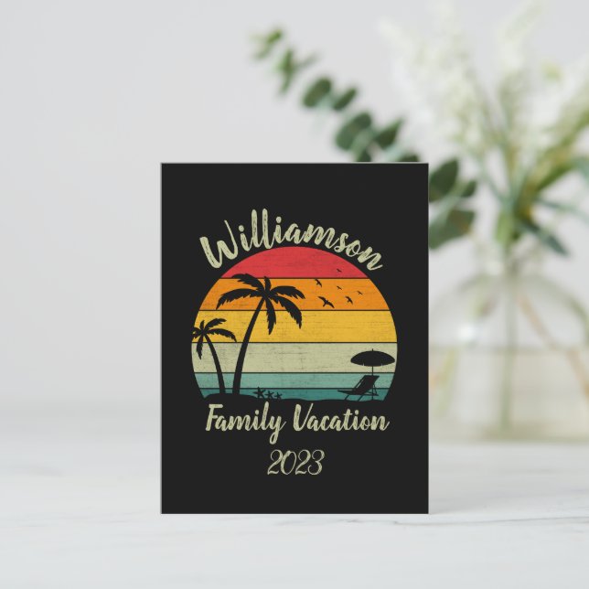 Postal Vacaciones familiares personalizadas (Anverso de pie)
