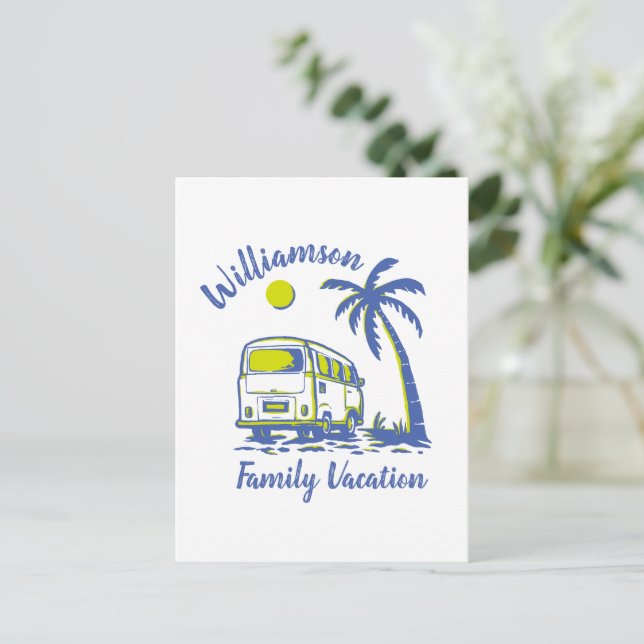 Postal Vacaciones familiares personalizadas (Anverso de pie)