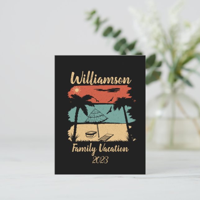 Postal Vacaciones familiares personalizadas (Anverso de pie)