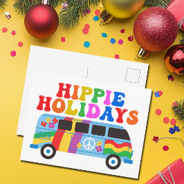 Postal Vacaciones Hippie Cute Retro 70 Van Holiday